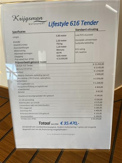Grote foto tendersloep lifestyle 616 bj 2022 trailer watersport en boten sloepen