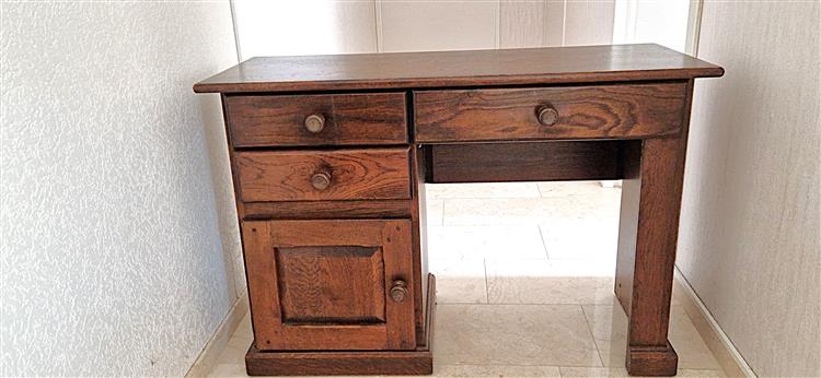 Grote foto massief eiken bureau antiek en kunst kantoor en zakelijk