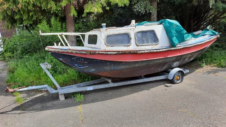 Grote foto ijzeren vletje met trailer watersport en boten kajuitzeilboten en zeiljachten