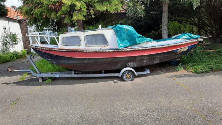 Grote foto ijzeren vletje met trailer watersport en boten kajuitzeilboten en zeiljachten